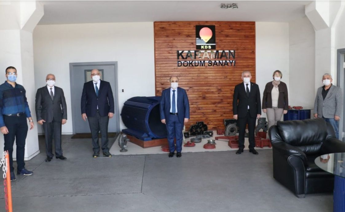 DURING THE STRUGGLE AGAINST COVID-19, KARAMAN DÖKÜM HOSTED GOVERNOR DR. ZÜLKİF DAĞLI AND TUNCAY ŞAHİN, THE PRESIDENT OF THE CHAMBER OF COMMERCE AND INDUSTRY